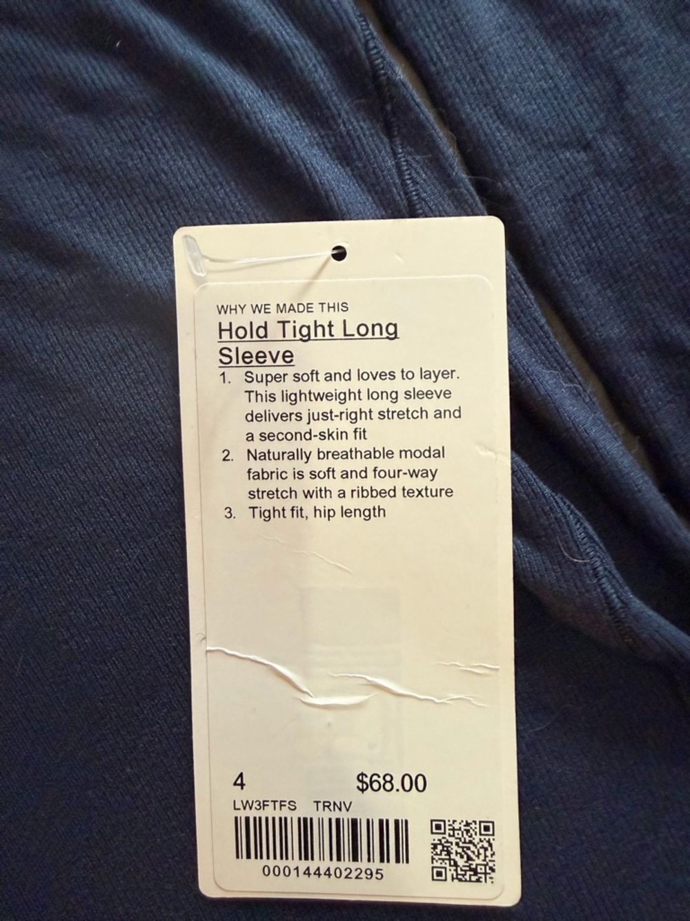 Lululemon Hold Tight Long Sleeve  - Navy size 4